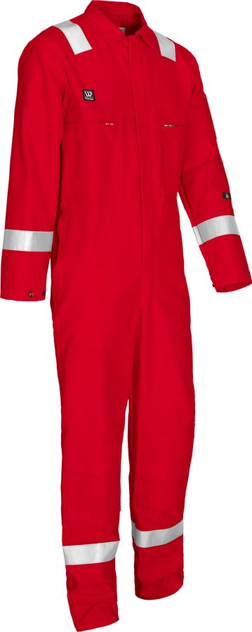Wenaas 80910-15510 Offshore Daletec Coverall Hi Vis Bands 350gsm Red Size 48''