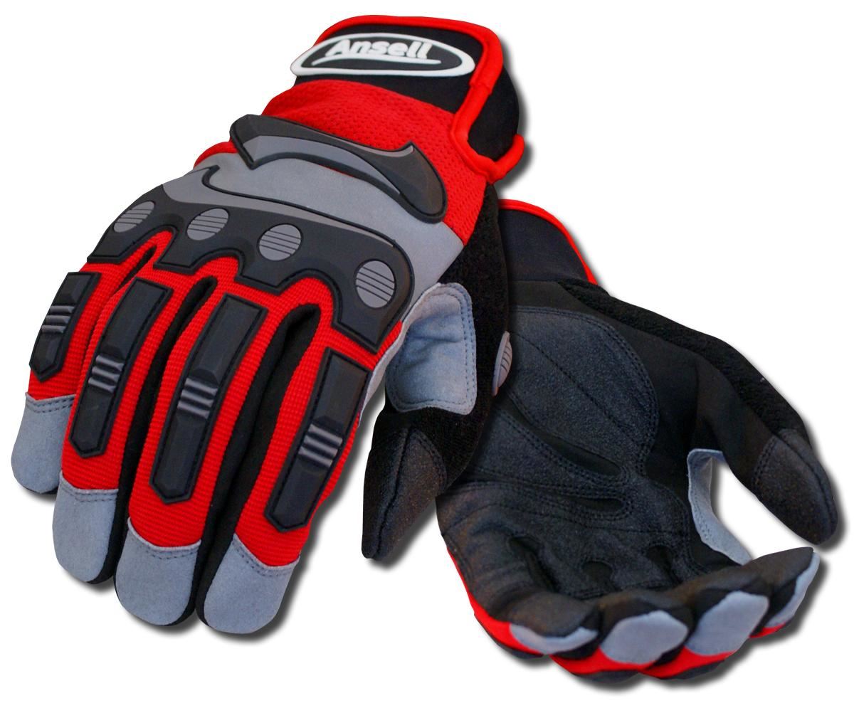 Ansell 97-975 Projex Series Heavy Duty Impact Gloves - Red