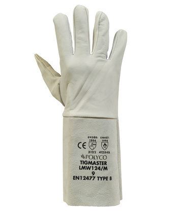 Polyco Tigmaster Sheepskin Leather Welding Gauntlet - White
