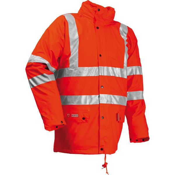 Lyngsoe Microflex FR Hi Vis Winter Rain Jacket FR-LR3456 Orange Antistatic