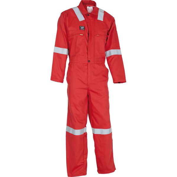 Wenaas 81750-1023 Ambassador Work FR Coverall Flame Retardant Hi Visibility 250gsm Red