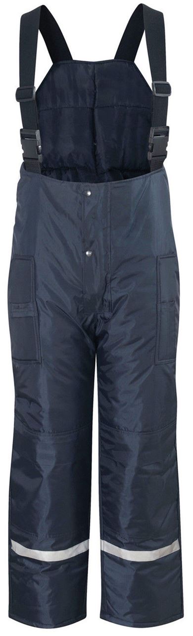 Freezer Salopette Style Work Trousers for Cold Storage Bib Brace Padded Navy