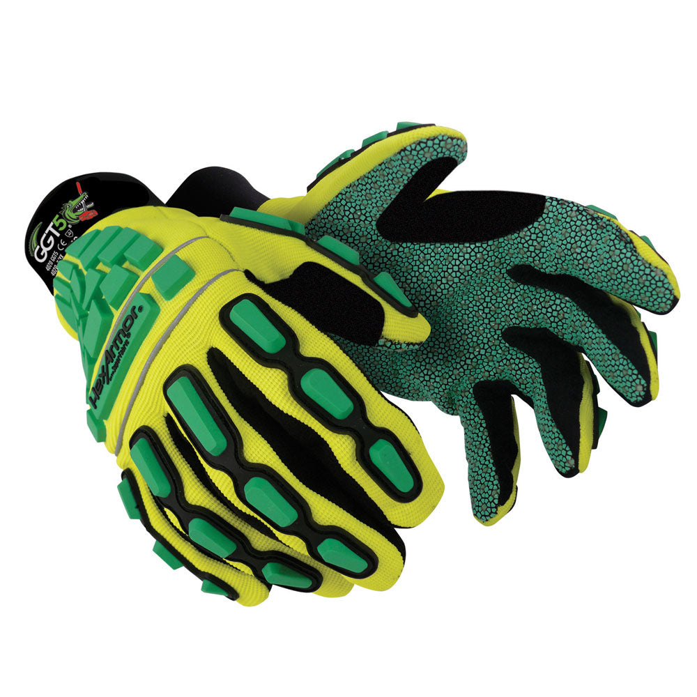 Polyco HexArmor GGT5 Gator Grip 4020 Impact Protection Cut Level-5 Protection Green Work Gloves