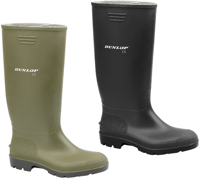 Dunlop 380Vp Non Safety Green & Black Wellington