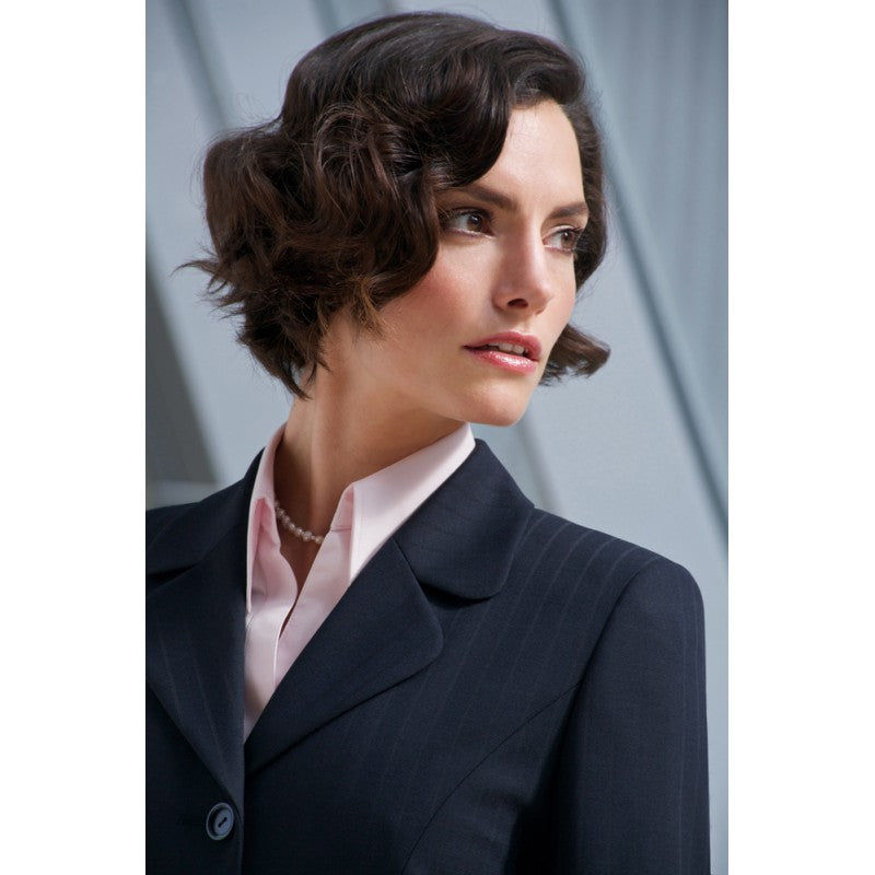 Brook Taverner 2228 Mayfair Classic Fit Ladies Jacket, Size - 12, Navy-Blue Pinstripe