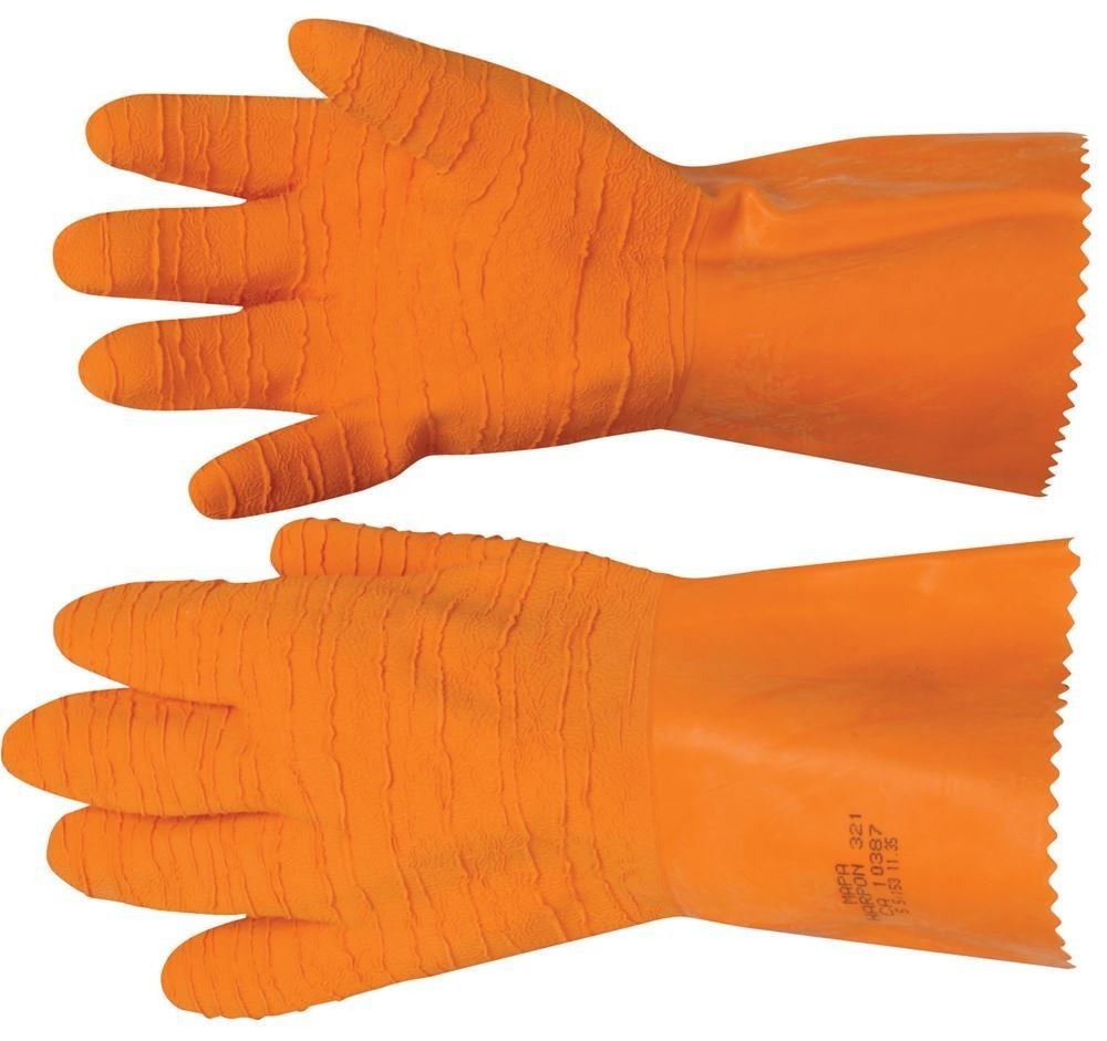 MAPA Harpon 321 Gloves Natural Latex Heavyweight Work Gauntlets Chemical Resistant