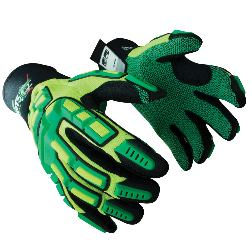 Polyco HexArmor GGT5 Gator Grip 4020 Impact Protection Cut Level-5 Protection Green Work Gloves