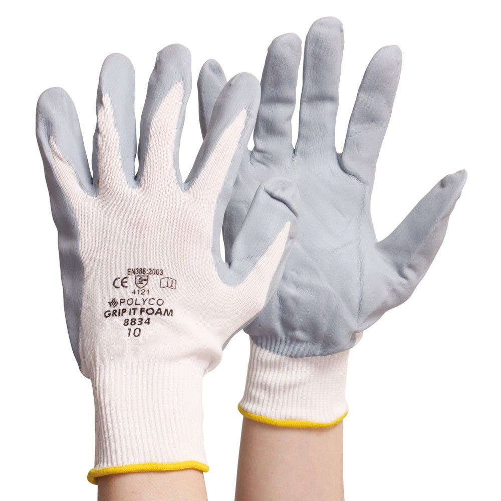 Polyco 883 Grip It Nitrile Foam Coated Work Gloves General Handling Protection