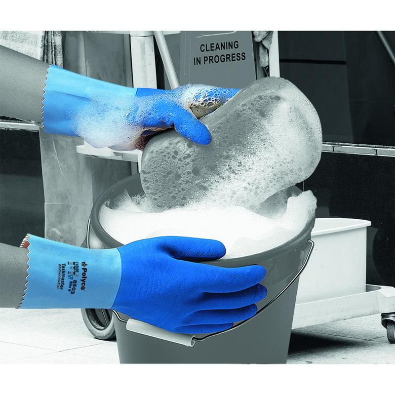 Polyco 850 Taskmaster Natural Latex Chemical Resistant Work Gauntlets