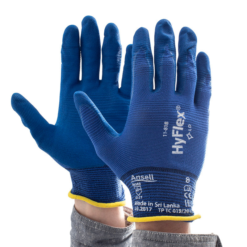Ansell 11-818 HyFlex Nylon FORTIX Nitrile Foam Coating Work Gloves 4.1.2.1