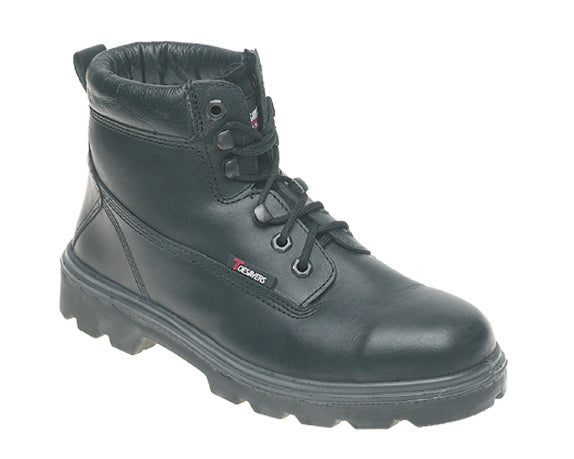 Toesavers 1100 Unisex Safety Boots Steel Toe Cap & Midsole S3 Black Leather