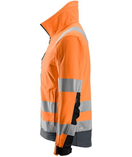 Snickers Workwear 1230 AllroundWork Hi Vis Softshell Jacket Orange