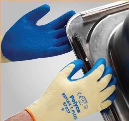 Polyco Reflex 870T T Plus Work Gloves Cut 4 Resistant Latex Coating