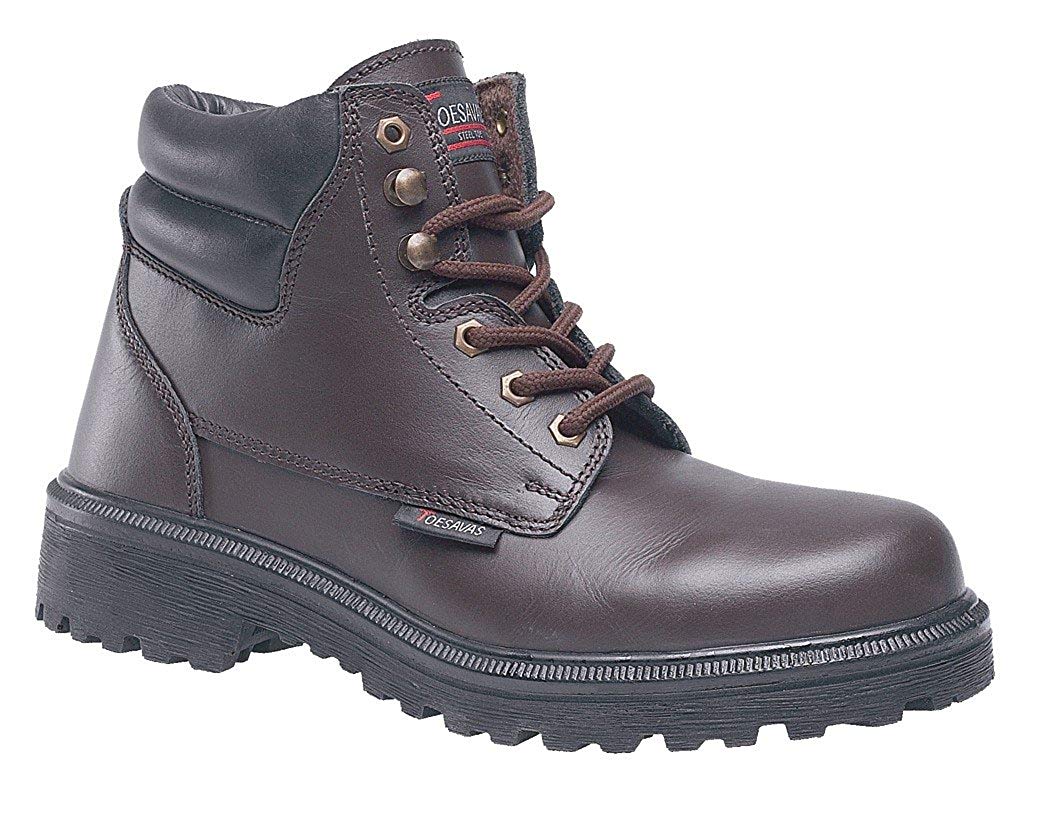 Toesavers 1901 Men Safety Work Boots Brown Leather Size UK 6