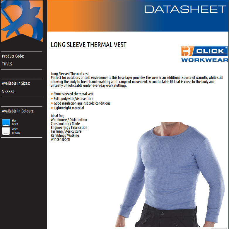 Beeswift THVLS Thermal Vest Long Sleeve