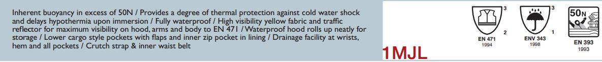 Mullion 1MJL Dockworker Fully Waterproof Floatation Jacket