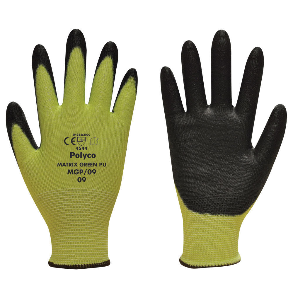 Polyco Matrix MGP Green PU Cut 5 Gloves