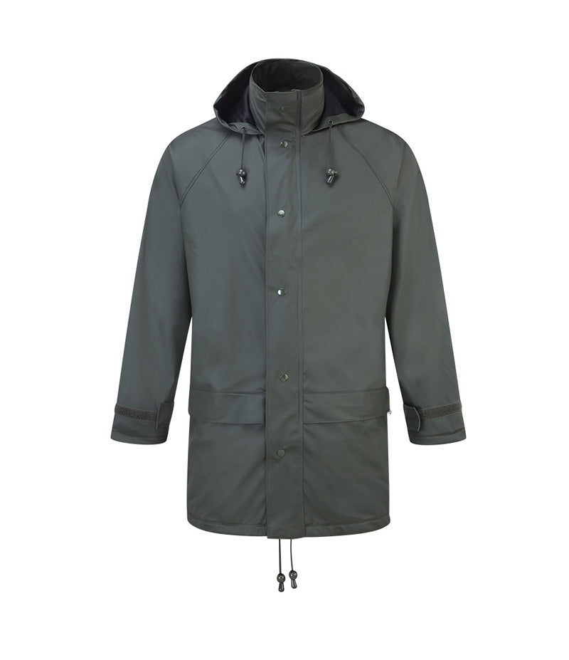 Castle Clothing 220 Flex Waterproof Jacket PU Tricot Hooded Green