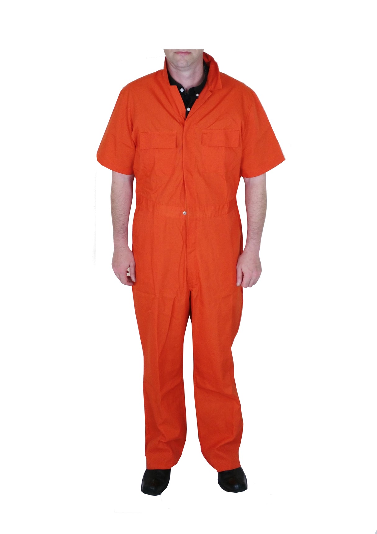 Short Sleeve Orange Lightweight Polycotton Multi-Pocket Coverall