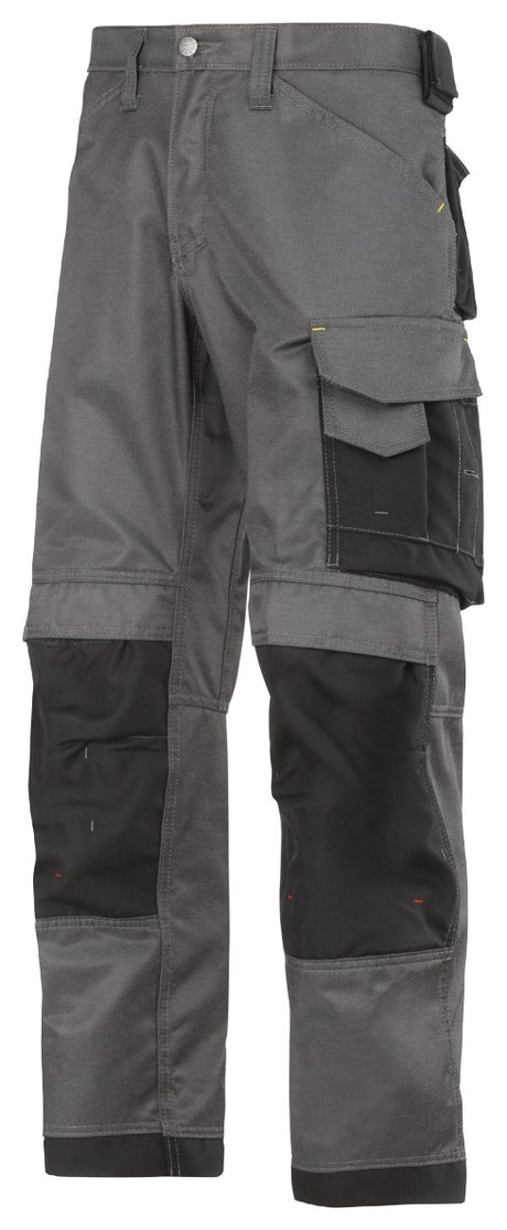 Snickers 3312 Craftsmen DuraTwill Knee Pad Pocket Cargo Work Trousers Grey-Black