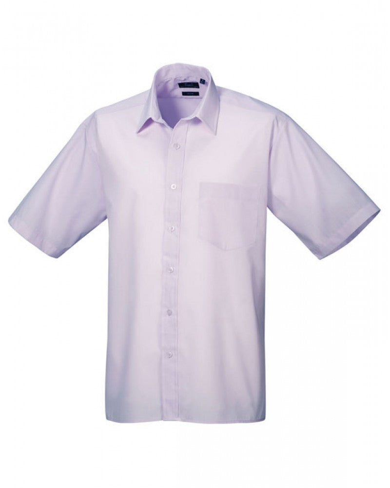 Premier PR202 Poplin Polycotton Short Sleeve Shirt Liliac