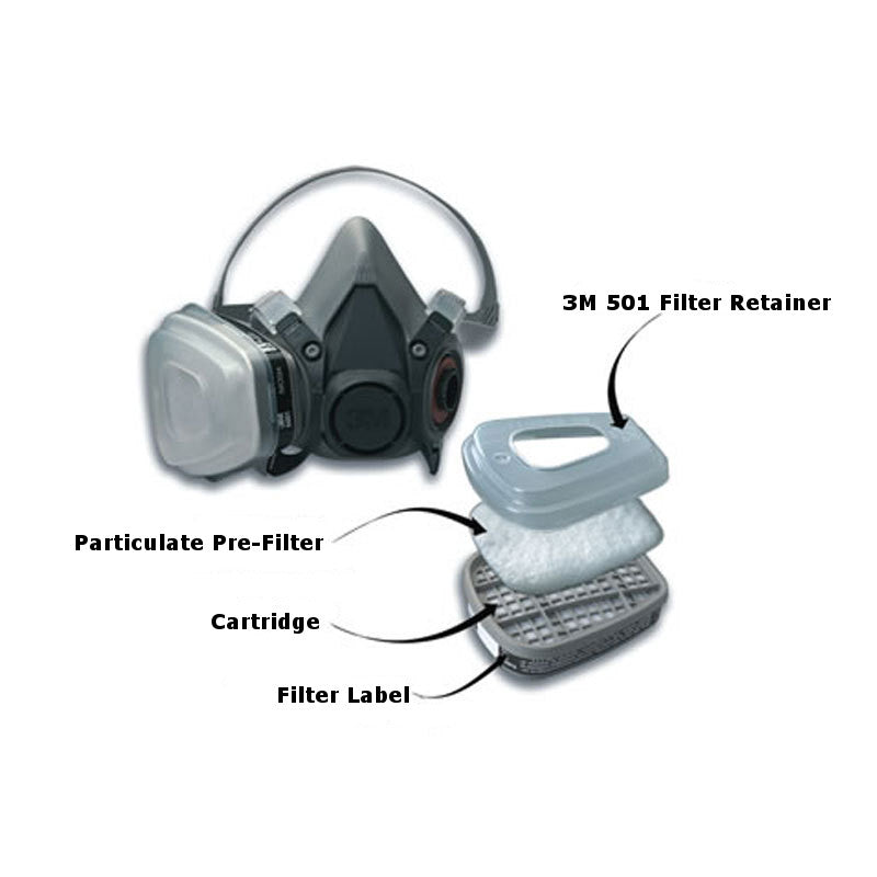 3M 501 Filter Retainers 1 Pair