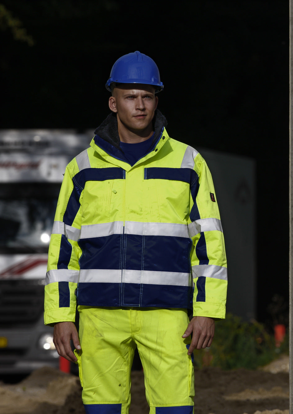Mascot 07109-470 Cameta Hi Vis Polycotton Work Jacket with Reflective Bands