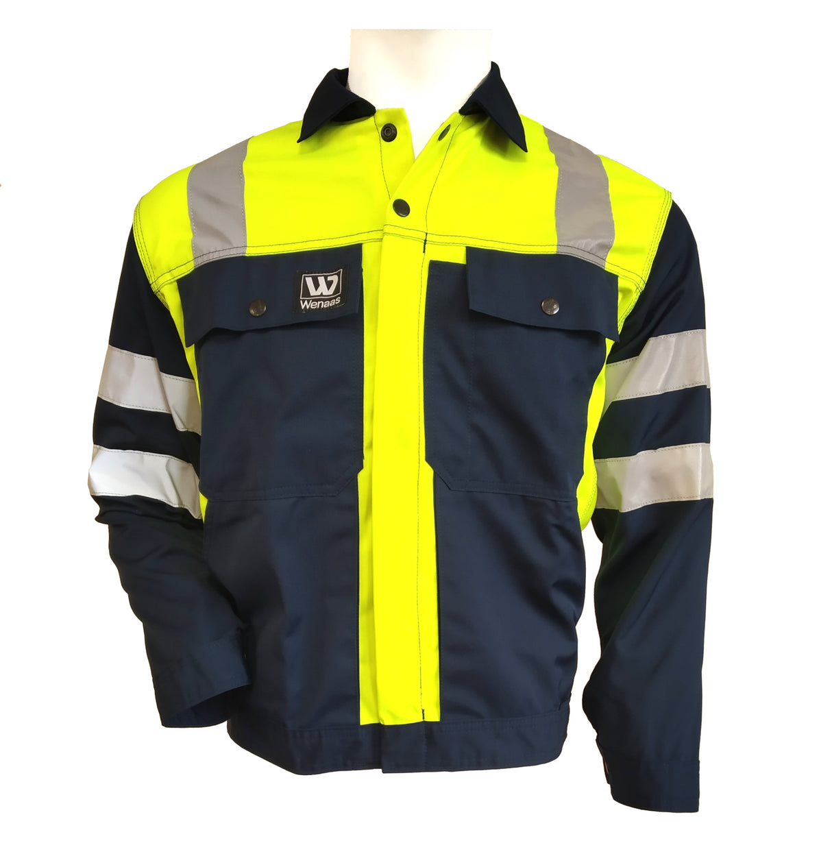 Wenaas 45821-125-530 Two Tone Drivers Jacket Polycotton High Visibility Yellow-Navy