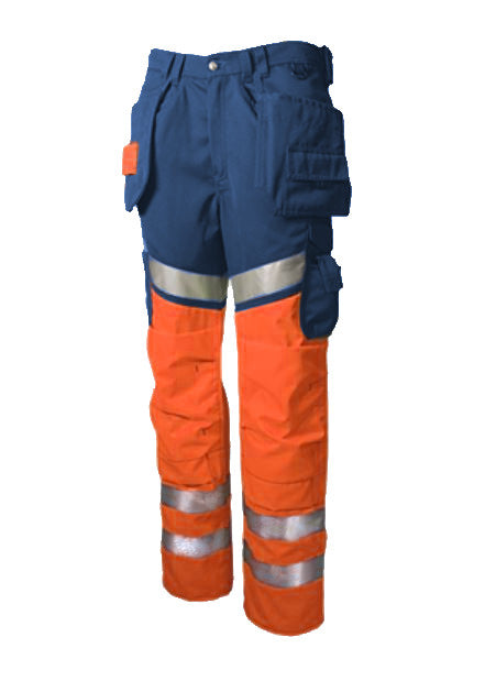 Tranemo 4751 44 Hi Vis Work Trousers with Holster Pockets, Size - W34