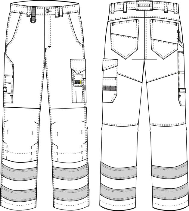 Tranemo 4820 44 Hi Vis Yellow Kneepad Pockets Work Trousers