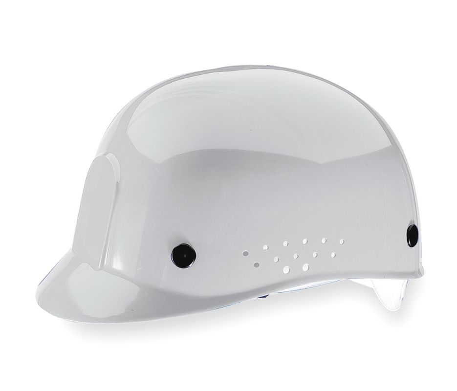 Bump Cap With Low Profile Crown And Perforated Sides Polyethylene White
