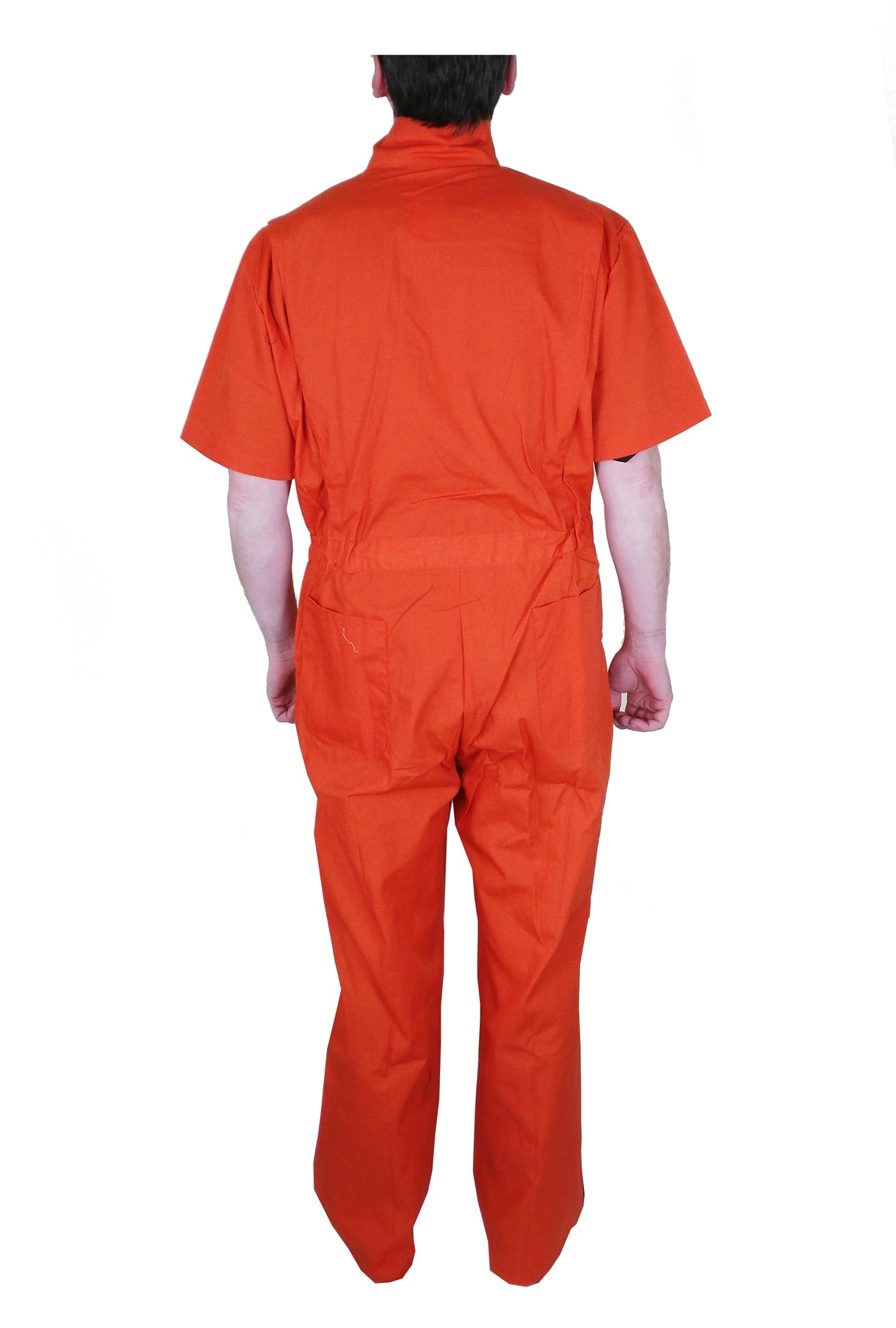 Short Sleeve Orange Lightweight Polycotton Multi-Pocket Coverall