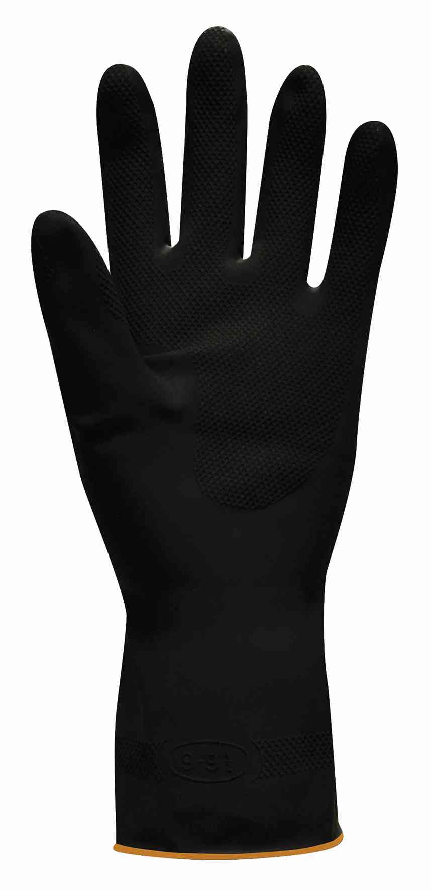 Polyco Jet Heavy Duty Gauntlets Reusable Natural Rubber Black