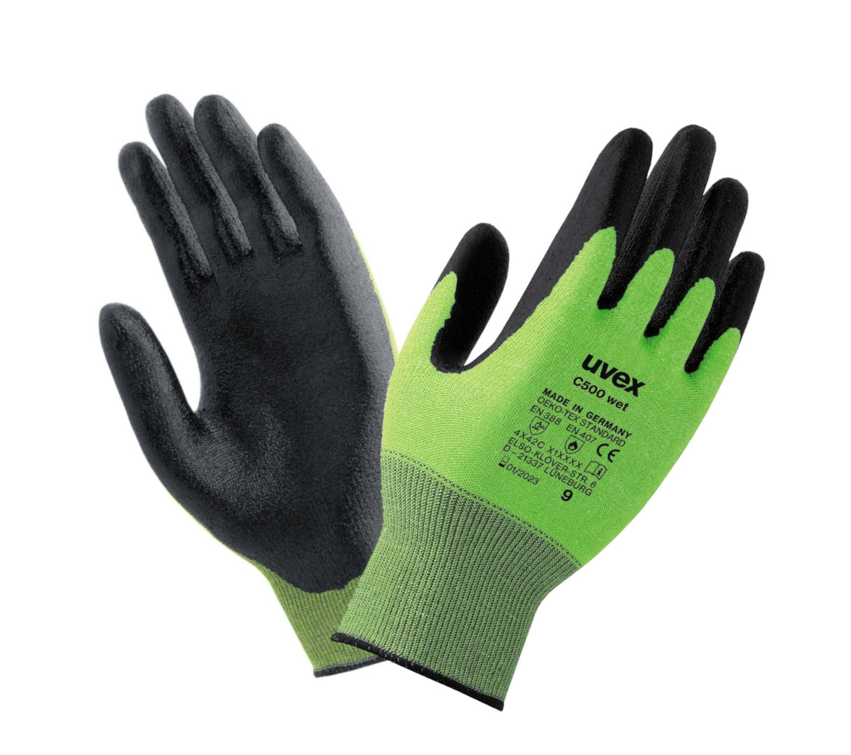 Uvex C500 WET Cut-5 Level Resistant HPE Coating Work Gloves, Size - 7