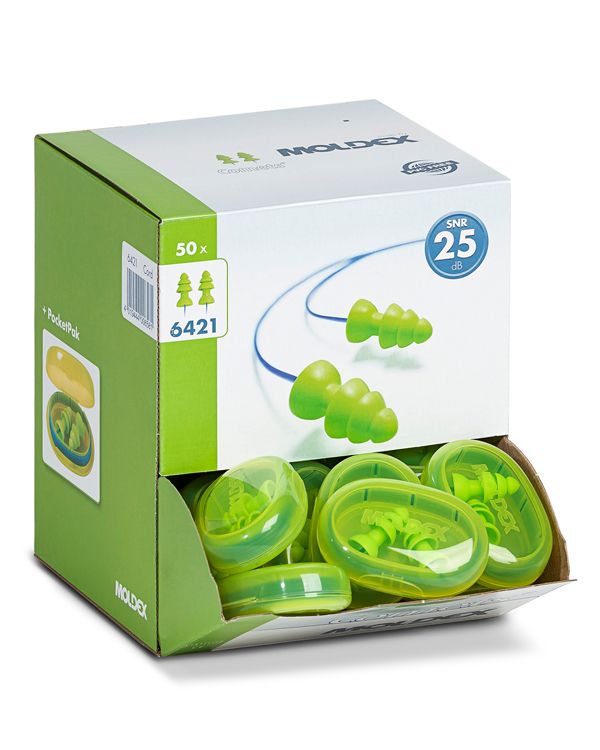 Moldex 6421 Comets® Corded Earplugs SNR=25dB Reusable 50 Pairs