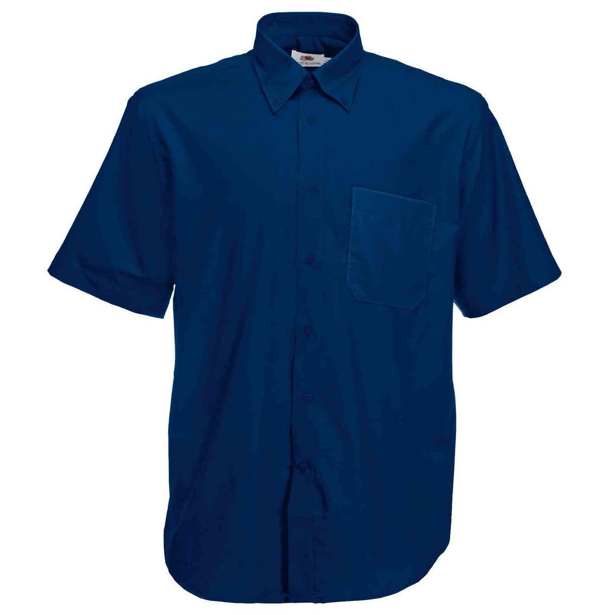 Fruit of the Loom 65112 Men Oxford Shirt Short Sleeve Navy