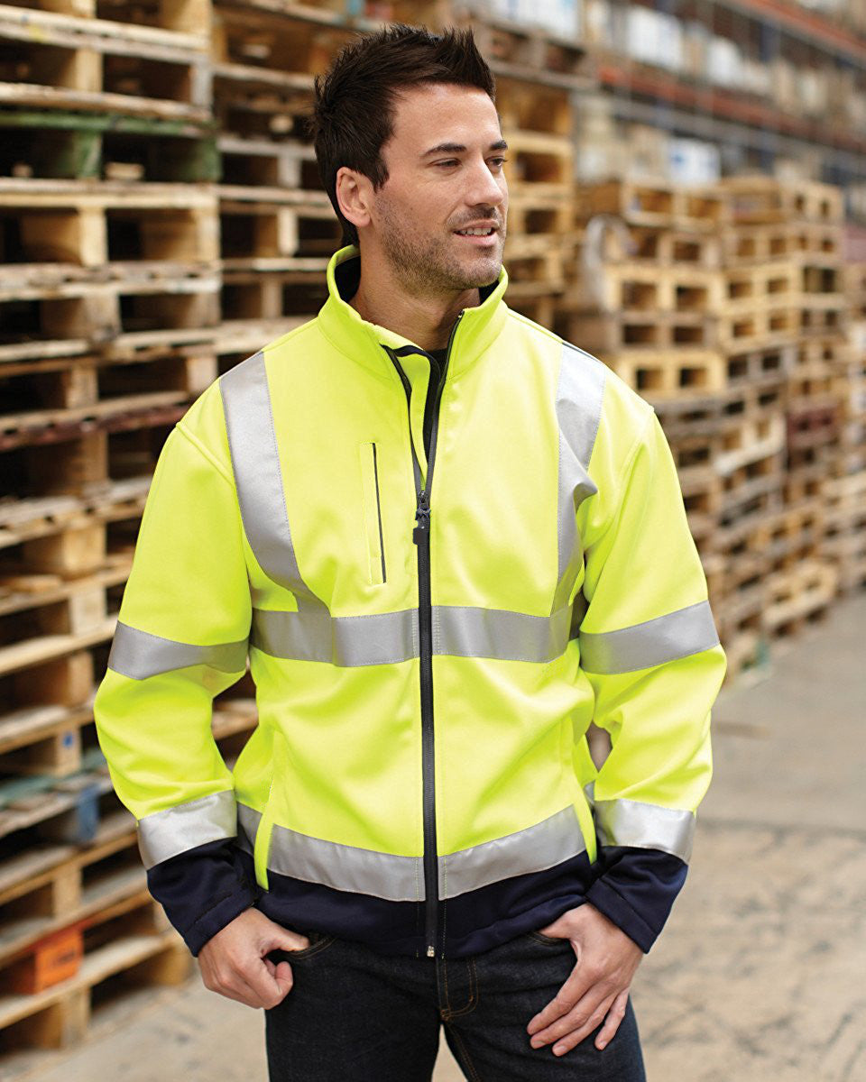 Blackrock 80500 Hi Vis Soft Shell Jacket Outdoor Traffic Yellow
