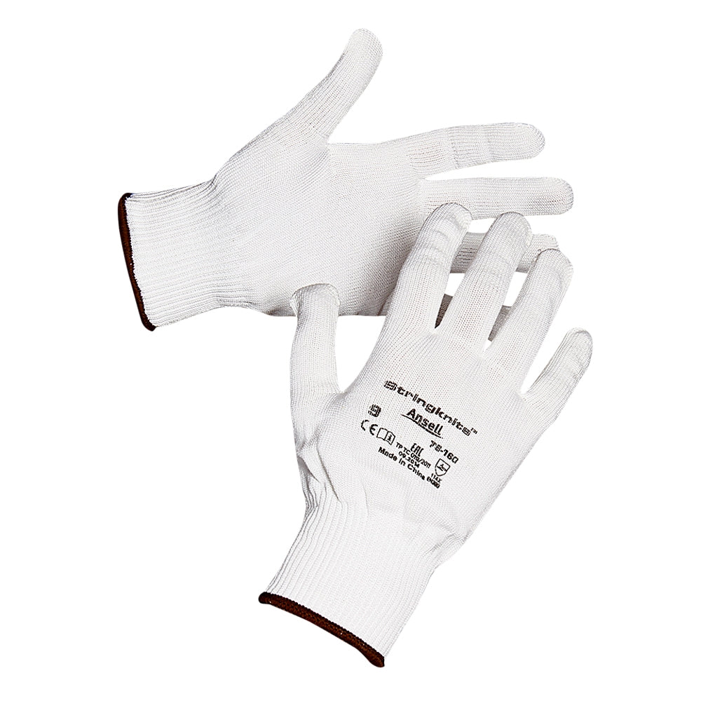 Ansell 76-160 Stringknits Natural Cotton Light Weight Gloves