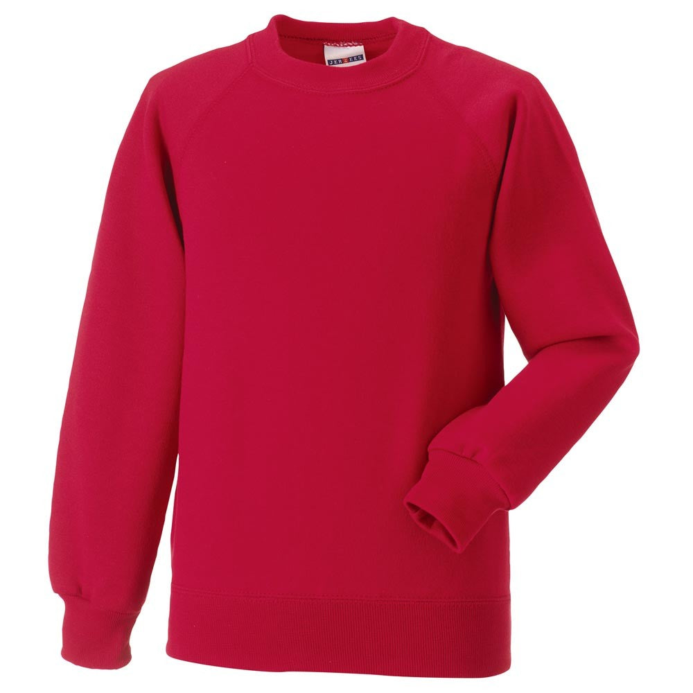 Russell Collection 7620B Kids Raglan Sleeve Sweatshirt Red Size 11/12
