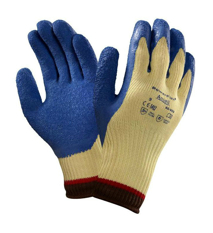 Ansell ActivArmr 80-600 Cut 4 Resistant Kevlar Lined Work Gloves Natural Latex Coating