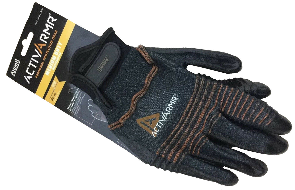 Ansell 97-009 ActivArmr Cut-4 Resistant Nitrile Coated Work Gloves, Size - 8