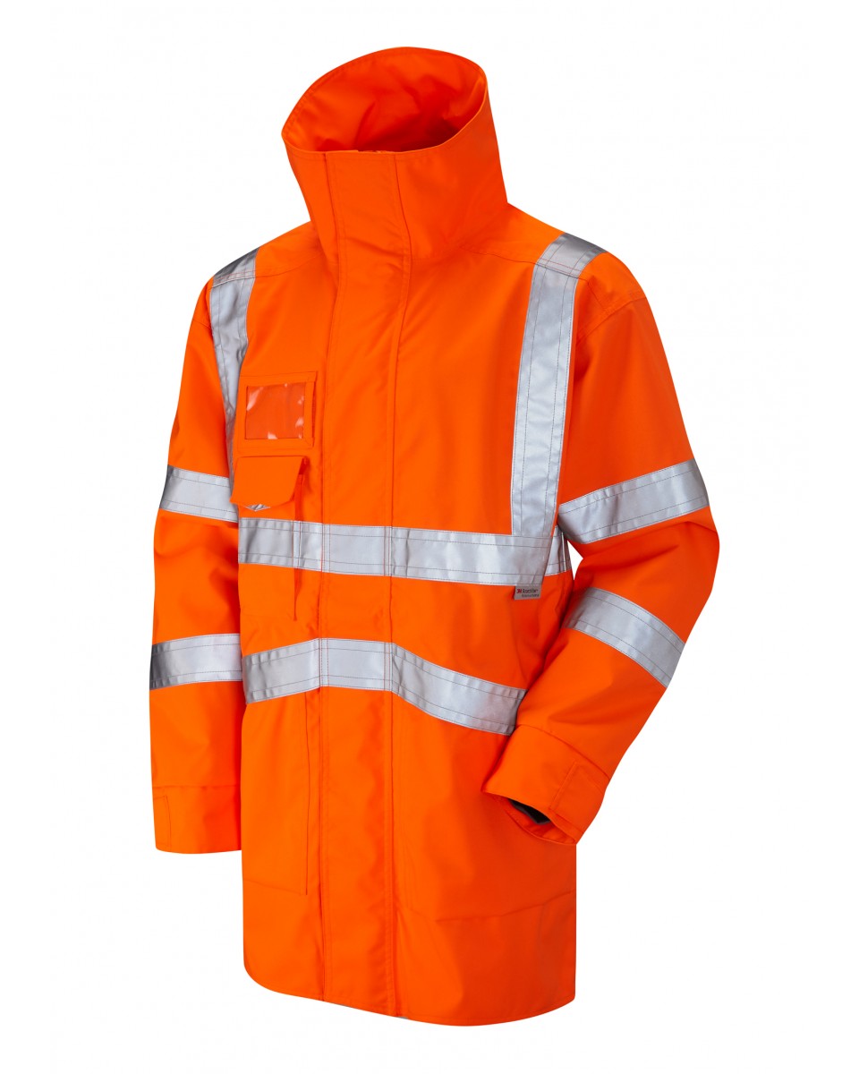 Leo Workwear Clovelly A04 Executive Anorak Windproof Waterproof Orange