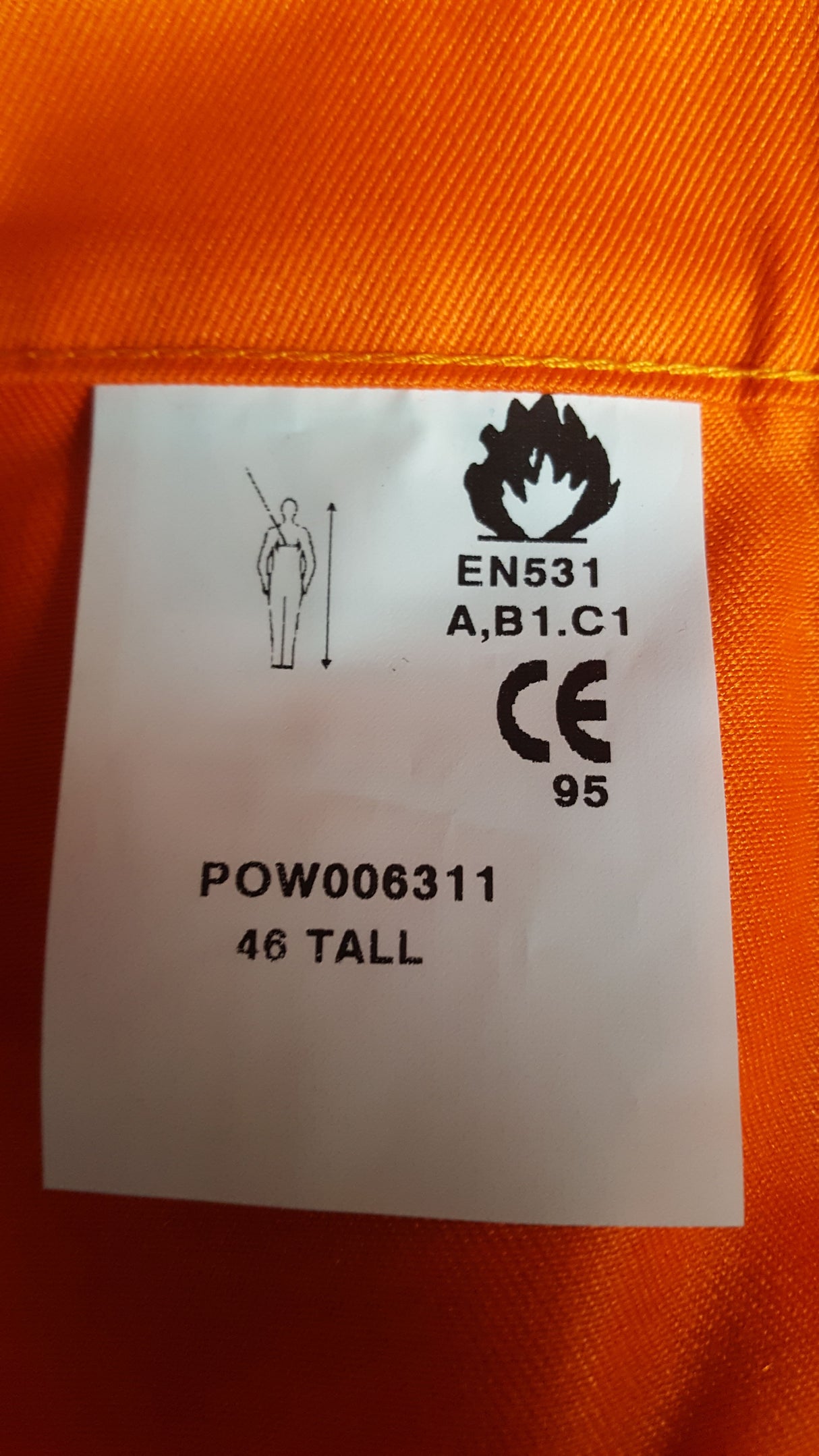 Wenaas WTRO1T Nomex Men FR Work Trousers Antistatic Hi Vis Orange