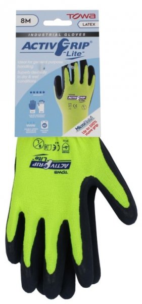 Towa ActivGrip Lite 397 Work Gloves Latex Palm Coated General Handling Size 10