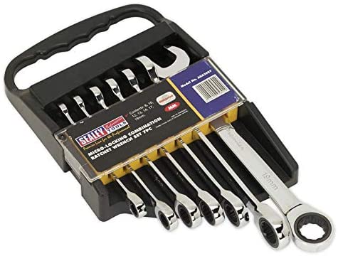 Sealey AK63907 Combination Ratchet Spanner Set 7pc Metric