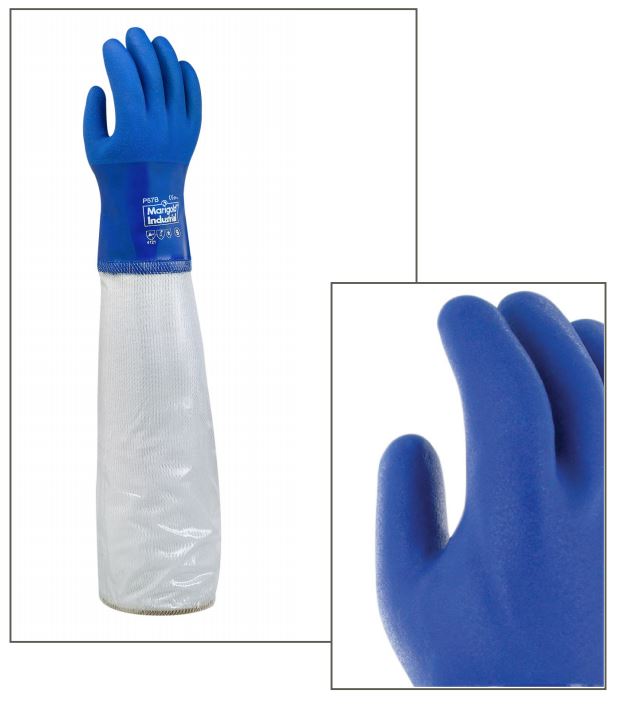 Marigold P57B 32cm Extended Sleeve Chemical Protection Soft PVC Gauntlet