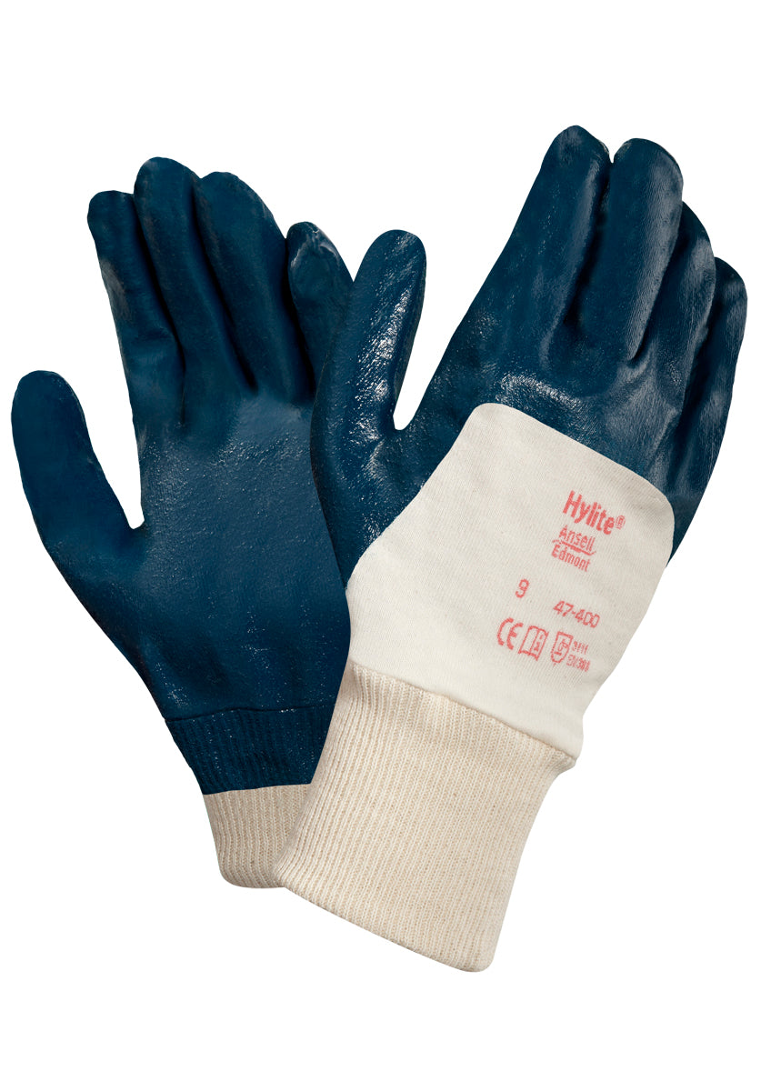 Ansell ActivArmr Hylite 47-400 Work Gloves ¾ Nitrile Coating Hand Protection