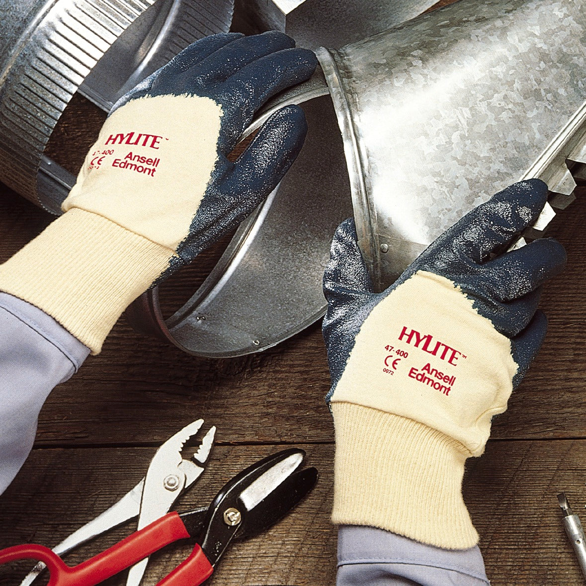 Ansell ActivArmr Hylite 47-400 Work Gloves ¾ Nitrile Coating Hand Protection