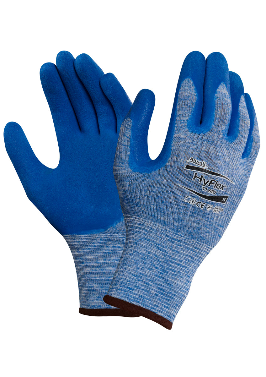 Ansell HyFlex 11-920 Palm Coated General Handling Glove Blue