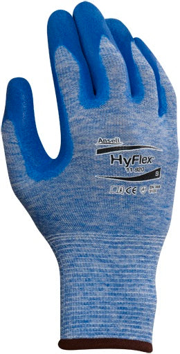 Ansell HyFlex 11-920 Palm Coated General Handling Glove Blue